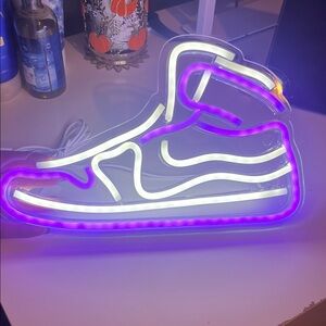 Purple and White Sneaker Neon Light